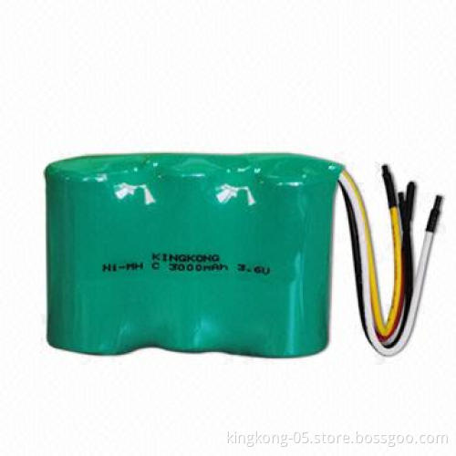 Rechargeable Battery Pack, 3,000mAh, C Size, 3.6V Voltage